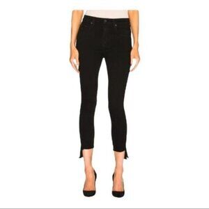 Rag & Bone High Rise Ankle Skinny Black Jeans Size 24